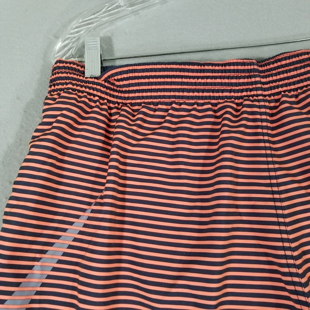 Nike board shorts swim shorts men's large blue orange striped pockets